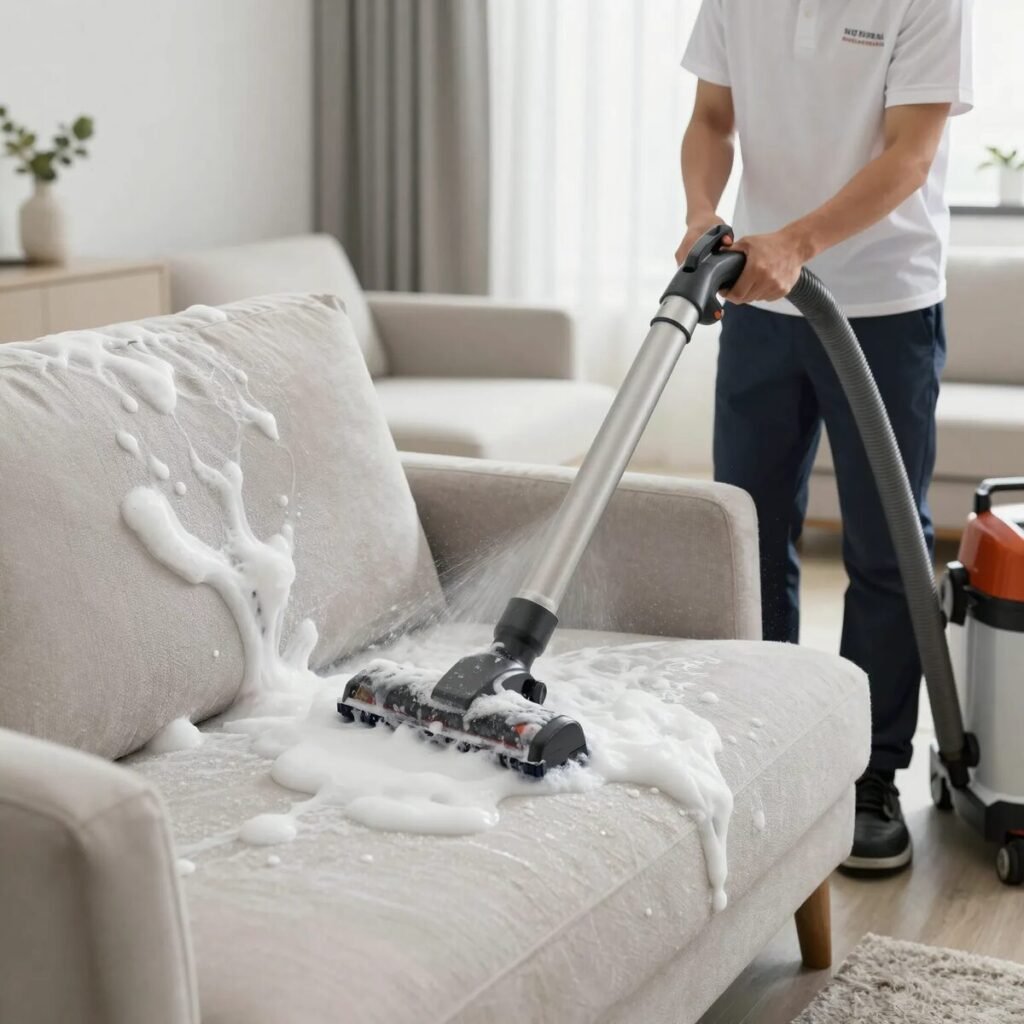 Sofa cleaning in Lahore - shampoo wash at your home by Makhdoom Services